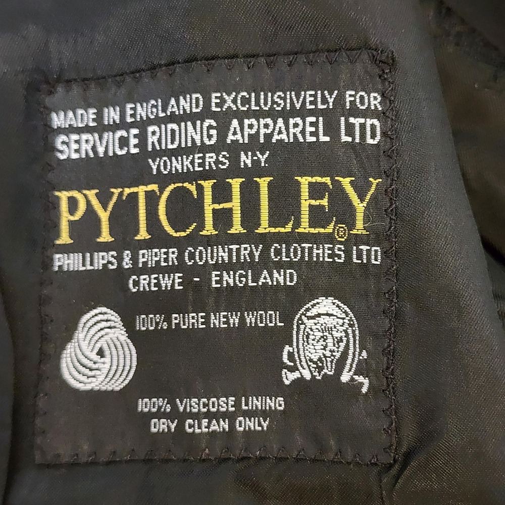 Pytchley Phillips & Piper Wool Pinstripe Riding Blazer Womens US 2 Gray Fox Head - Picture 11 of 12